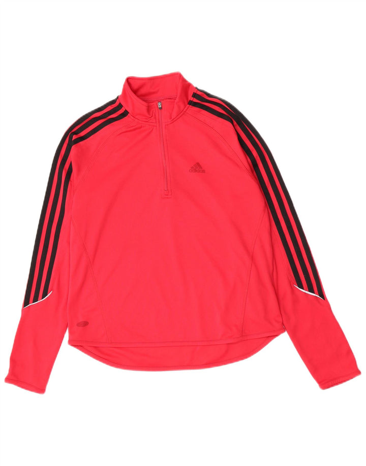 Женский спортивный костюм Adidas с воротником на молнии, топ UK 10, маленький розовый полиэстер