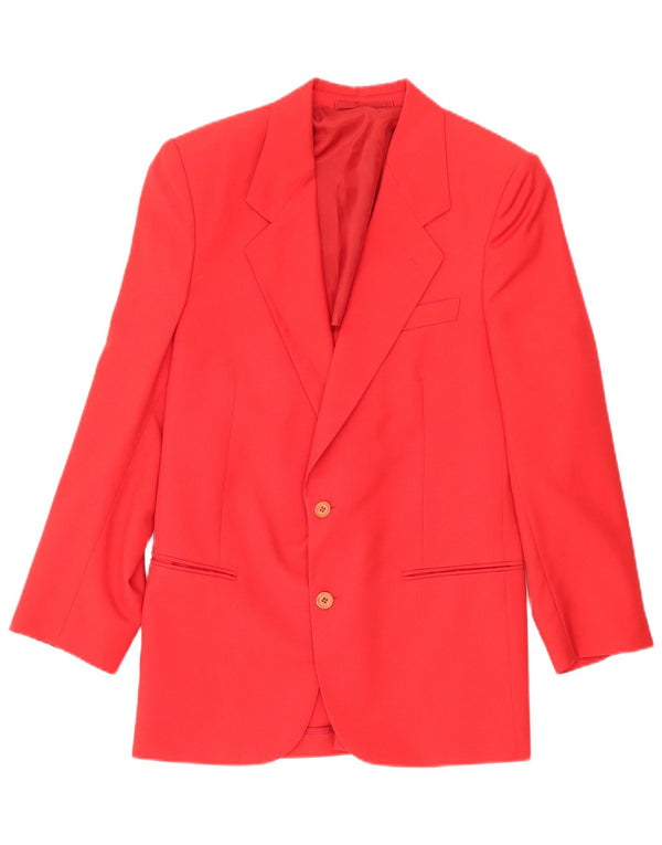 Tessuti Lanerossi Mens 2 Button Blazer Jacket UK 38 Medium Red Virgin Wool