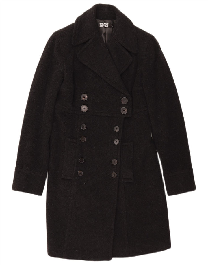 Винтажное женское двубортное пальто IT 42 Medium Grey Wool