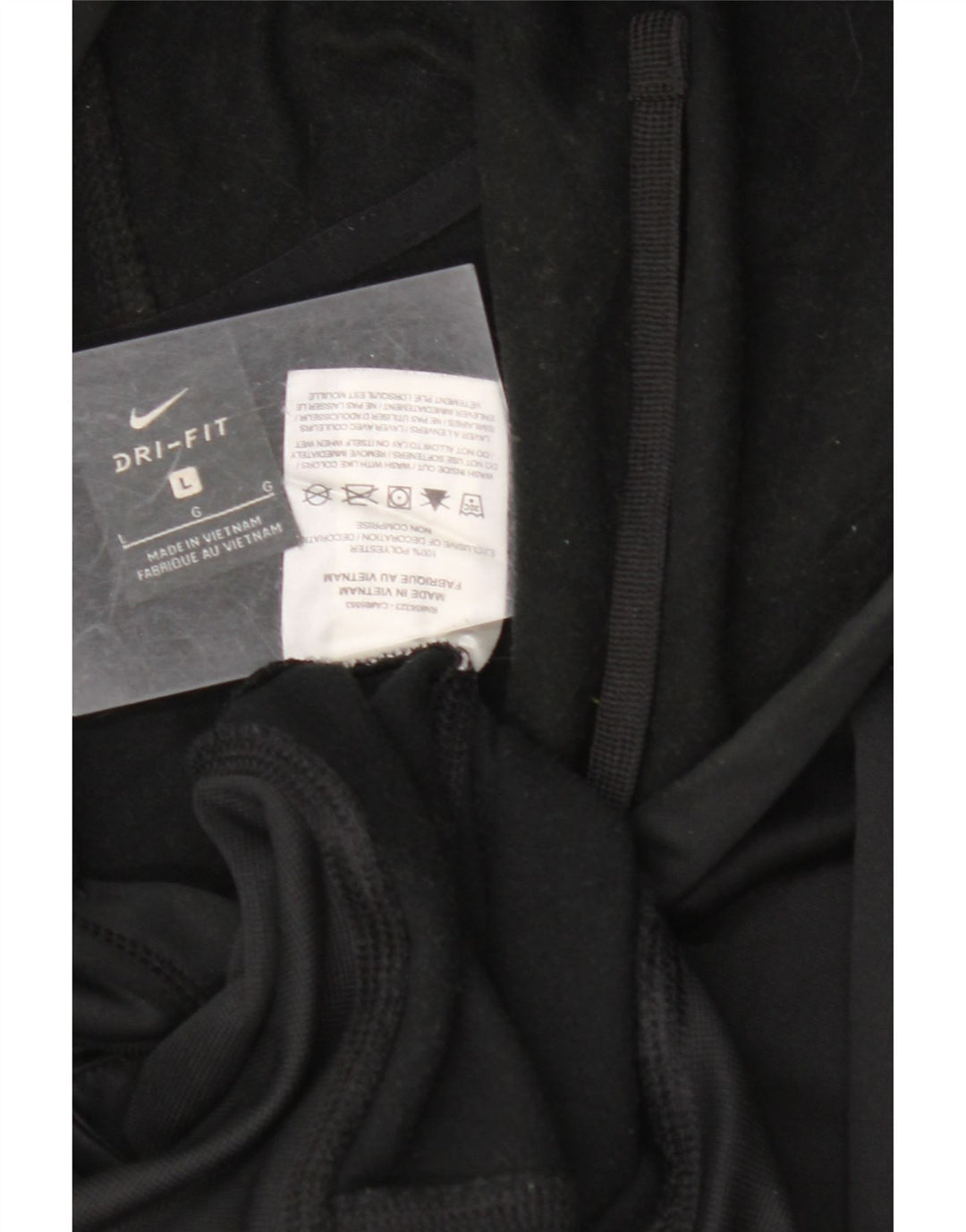 Мужской джемпер с капюшоном NIKE Dri Fit с рисунком, большой черный, полиэстер