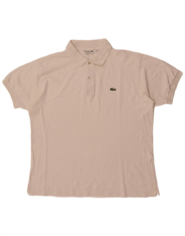 Мужская рубашка-поло классического кроя Lacoste, размер 5, большая белая