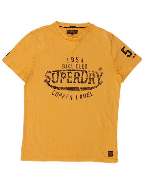 SUPERDRY Мужская футболка с рисунком Топ XL Желтый хлопок