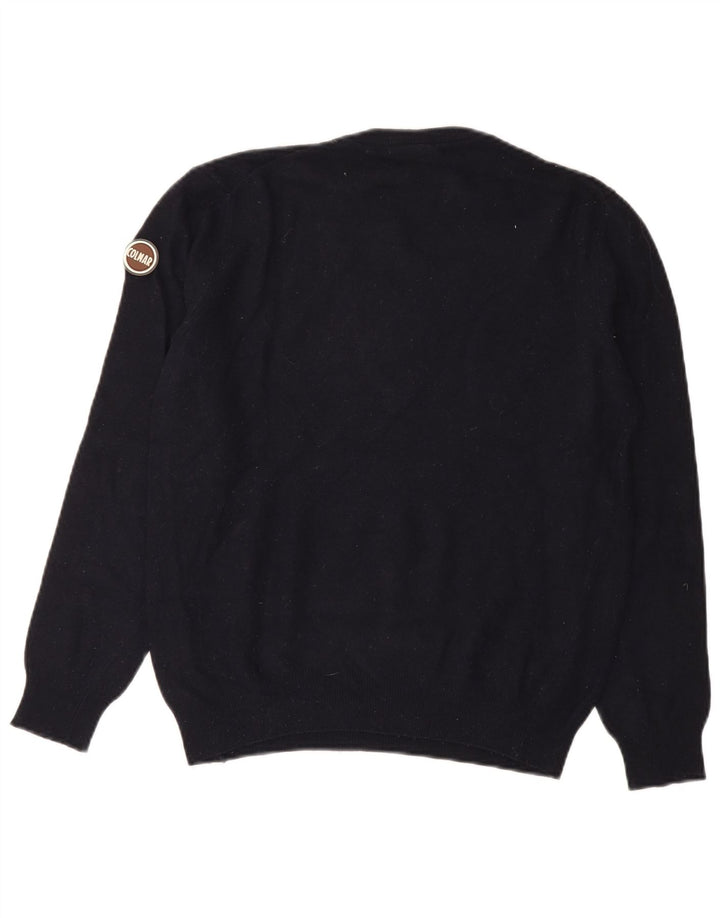 COLMAR Womens Crew Neck Jumper Sweater UK 16 Large Navy Blue Wool