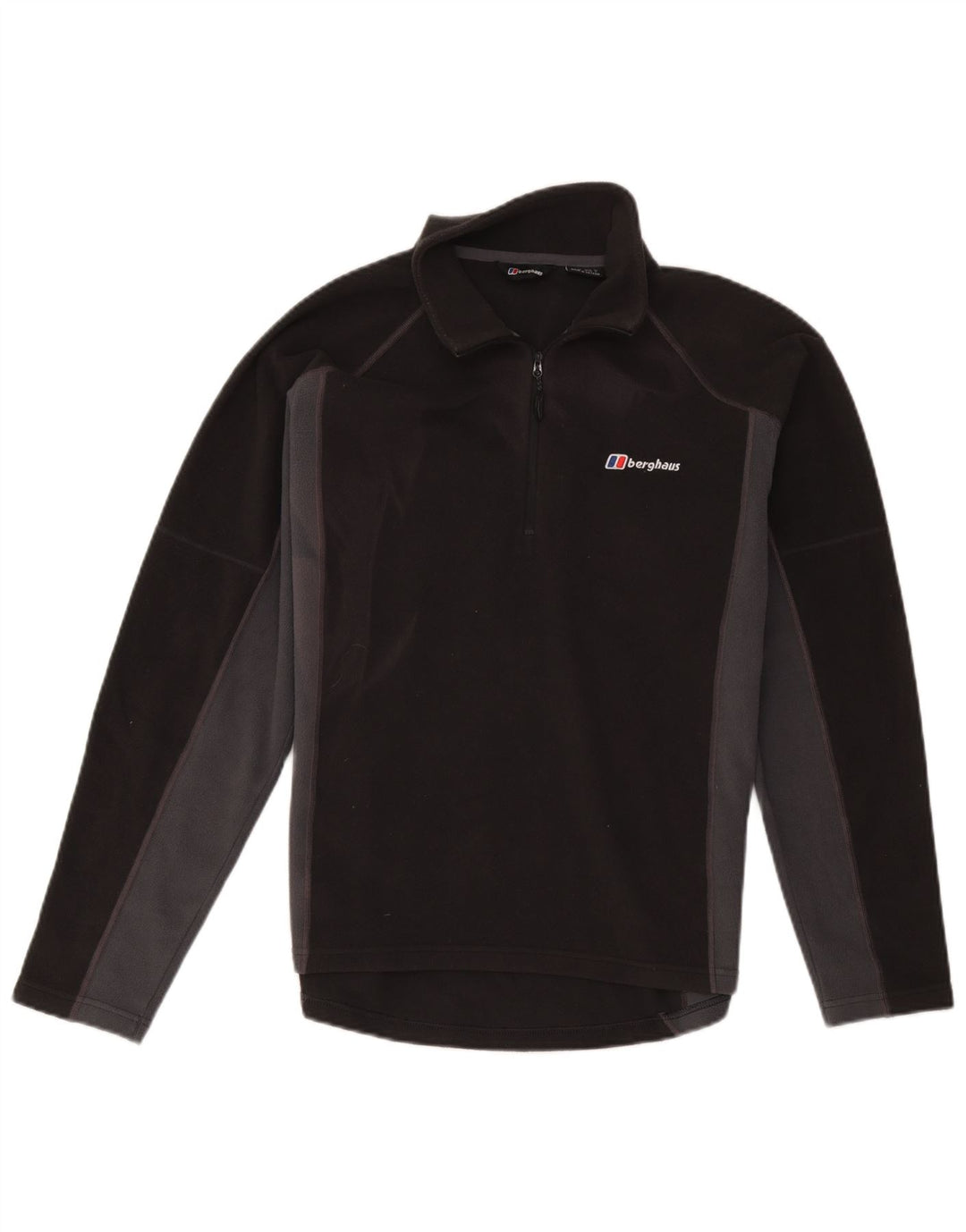 Berghaus Мужской флисовый джемпер с воротником на молнии, средний черный с цветными блоками