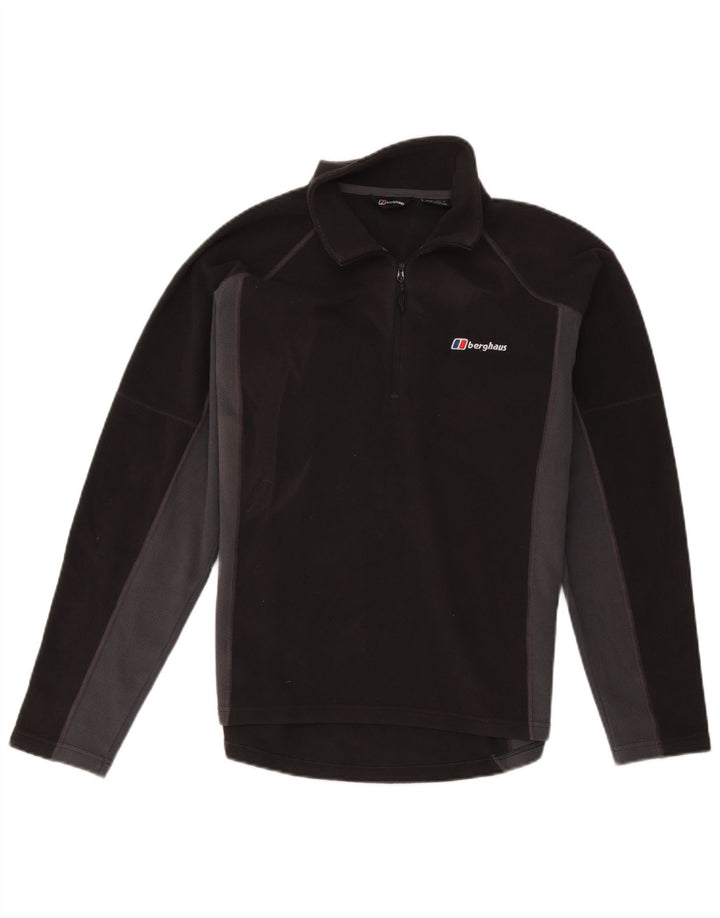 Berghaus Мужской флисовый джемпер с воротником на молнии, средний черный с цветными блоками