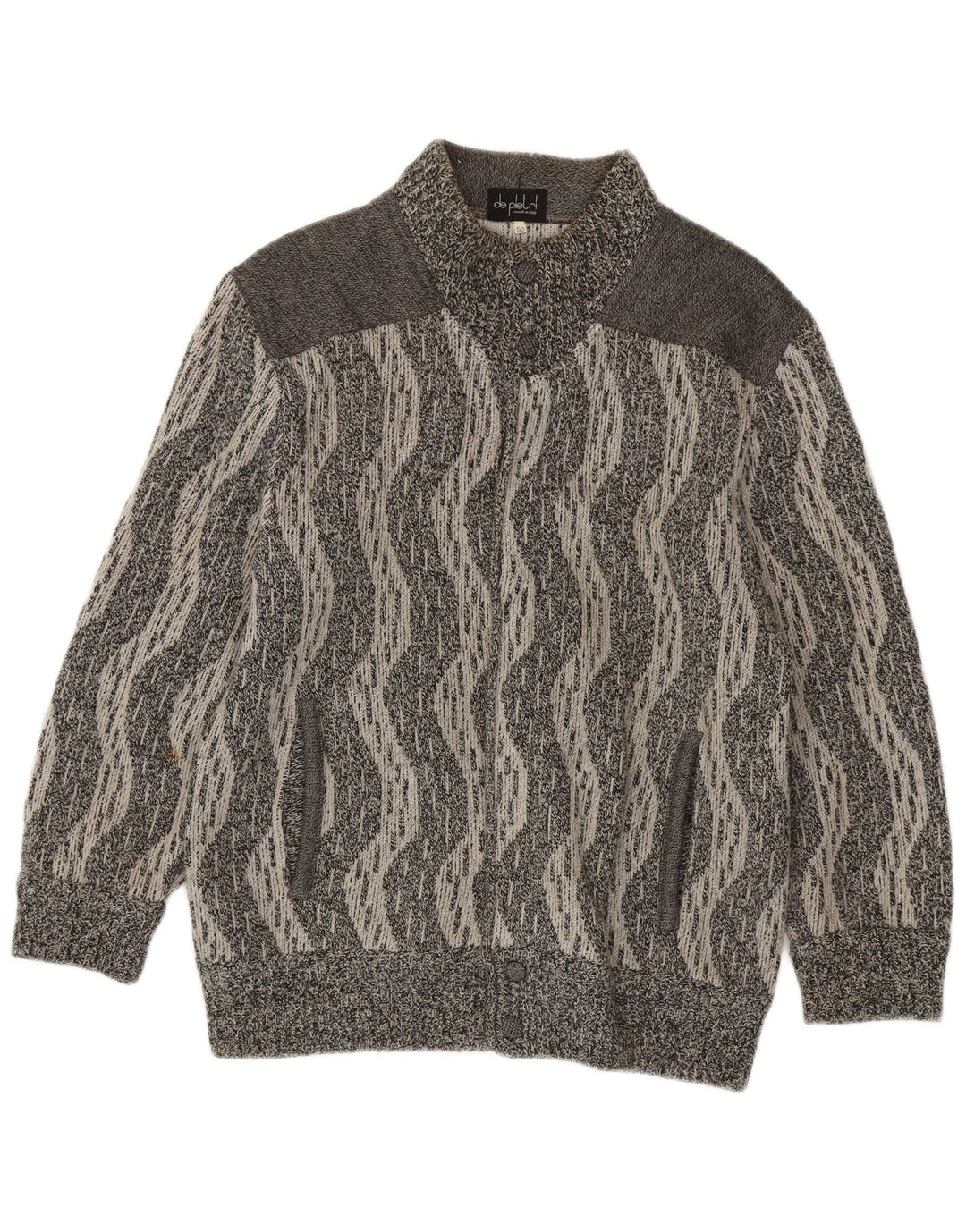 Мужской кардиган De Pletrl IT 50 Medium Grey Chevron Wool