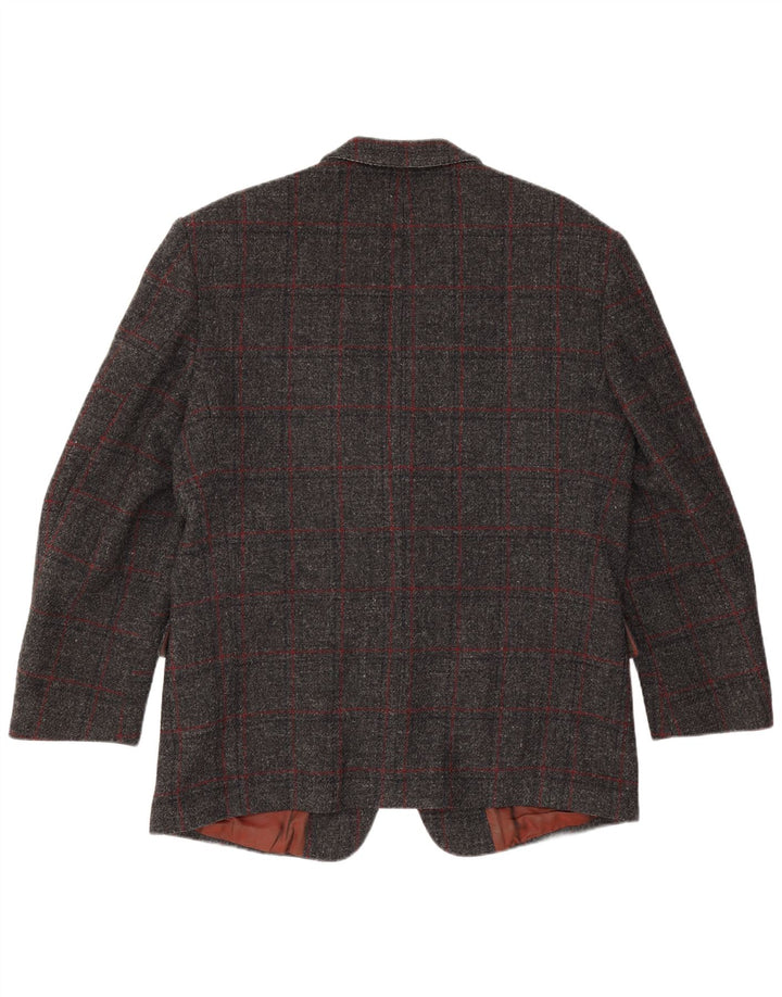 Мужской твидовый пиджак Scirocco Harris на 2 пуговицах UK 40, большая серая клетка