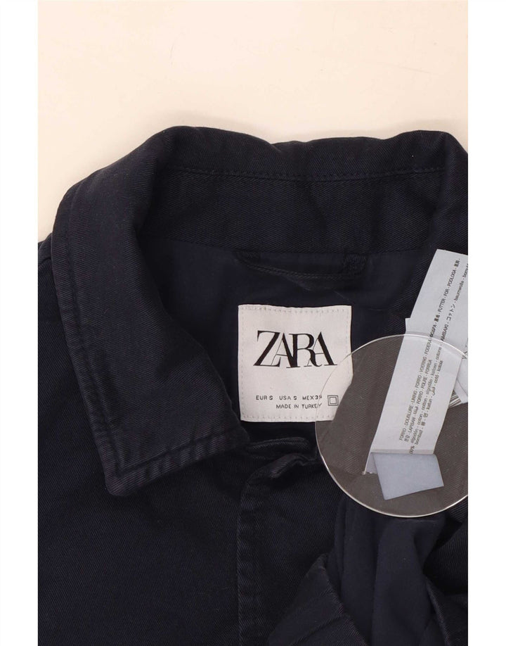 Мужская куртка-бомбер Zara UK 36, маленькая, темно-синяя