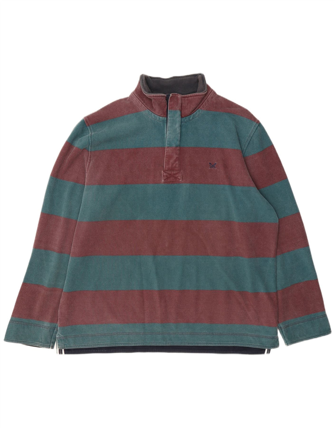 Crew Clothing Мужской свитшот с воротником на молнии джемпер 2XL в разноцветную полоску