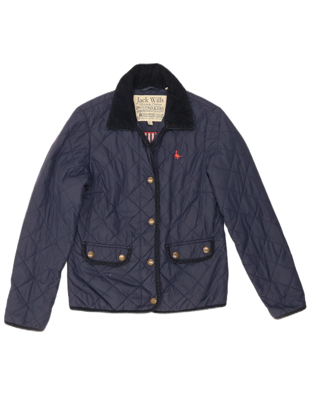Женская стеганая куртка Jack Wills UK 8, маленькая, темно-синяя, нейлон