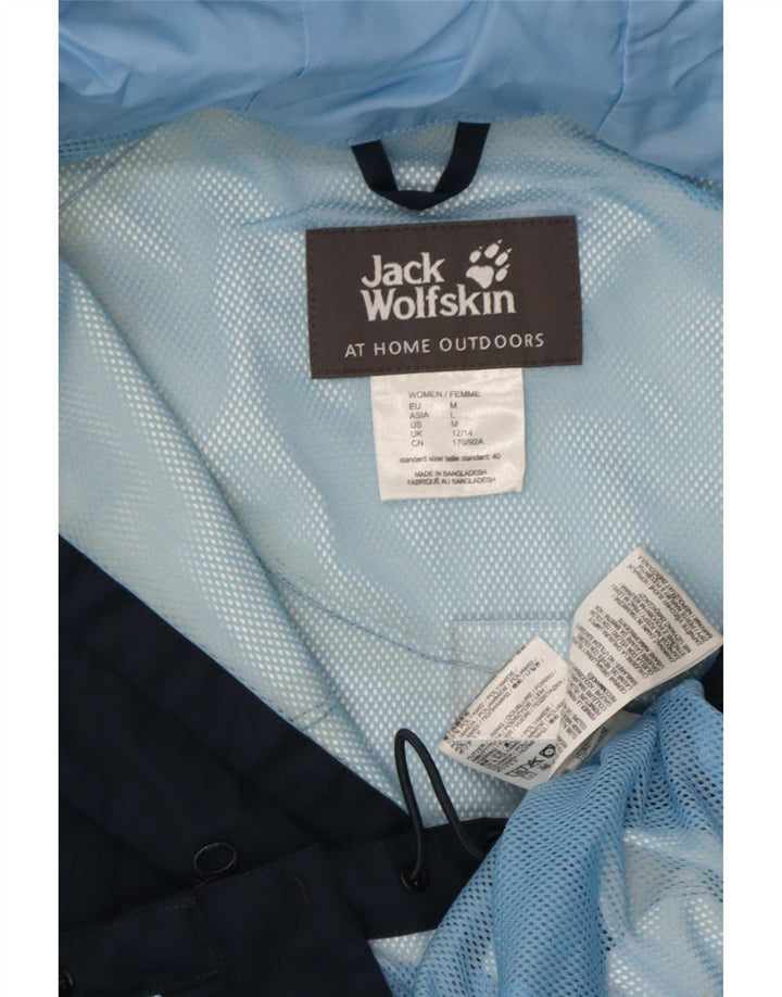 Женская дождевик с капюшоном Jack Wolfskin UK 12/14, средний темно-синий полиамид