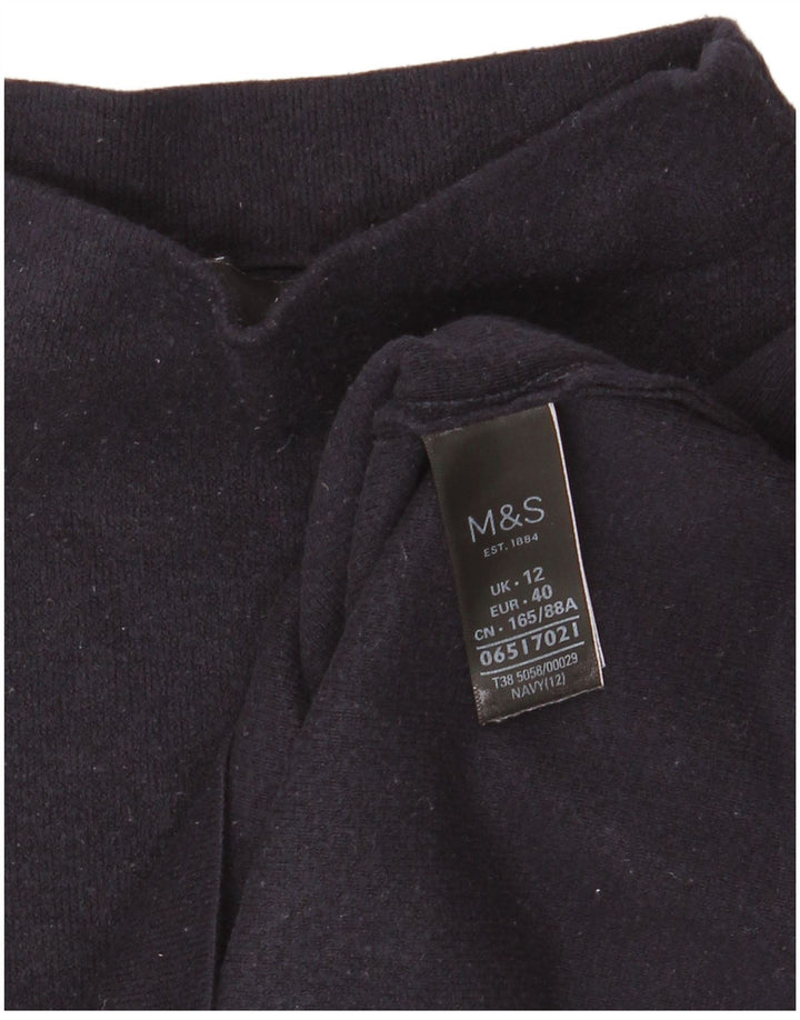 Женский топ с длинным рукавом Marks & Spencer UK 12, средний темно-синий, вискоза