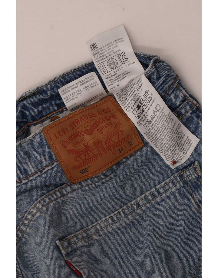 Мужские зауженные джинсы Levi's 502 W34 L32 синие, хлопок