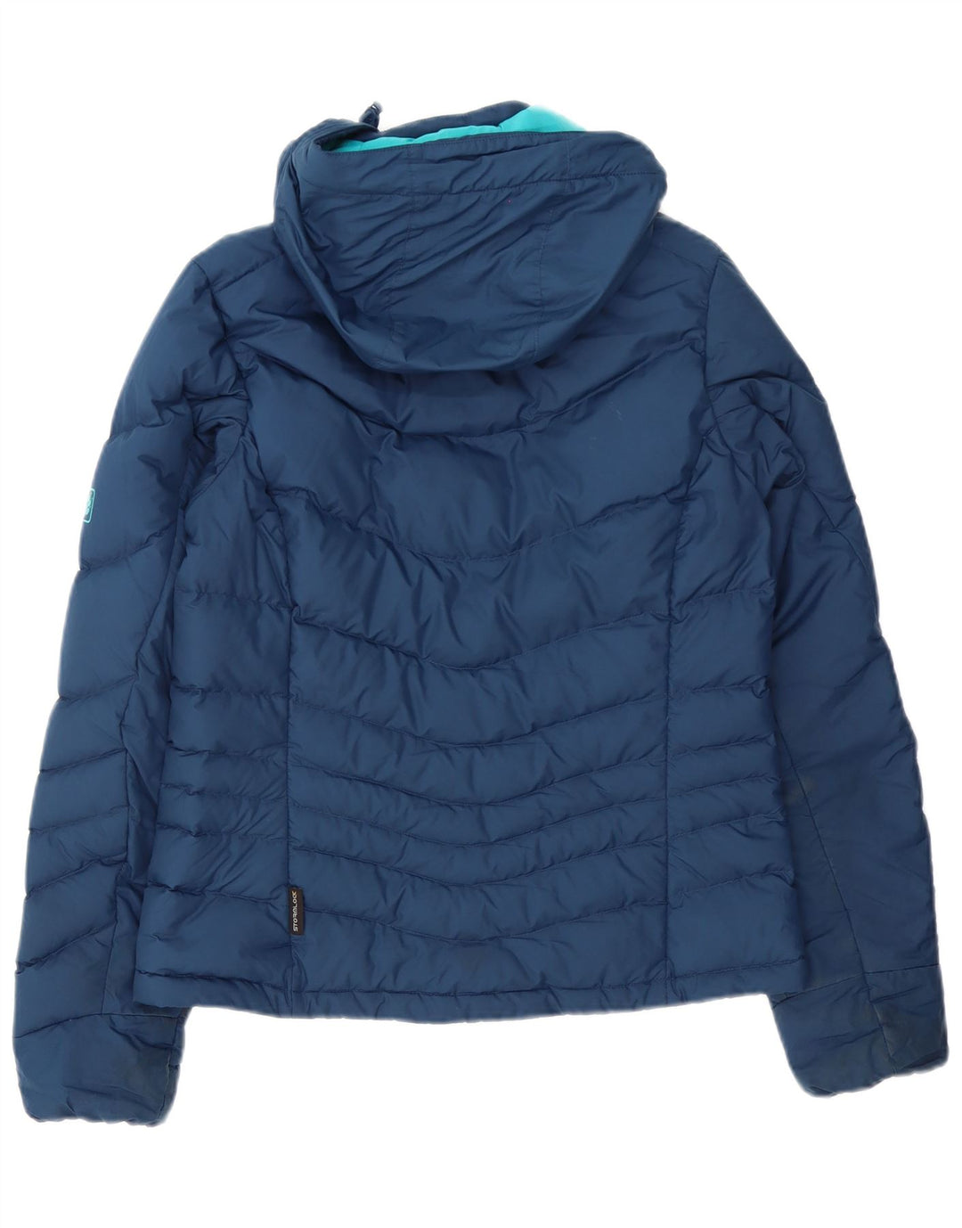 Женская стеганая куртка с капюшоном Jack Wolfskin, Великобритания, маленький размер 8/10, темно-синий, полиэстер