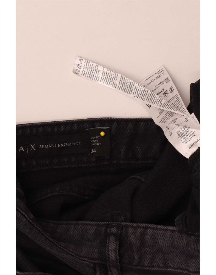 Мужские зауженные джинсы Armani Exchange W34 L33, черный хлопок