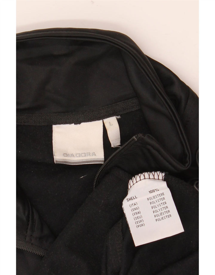 Мужской спортивный костюм Diadora, верхняя куртка, большой черный полиэстер с цветными блоками