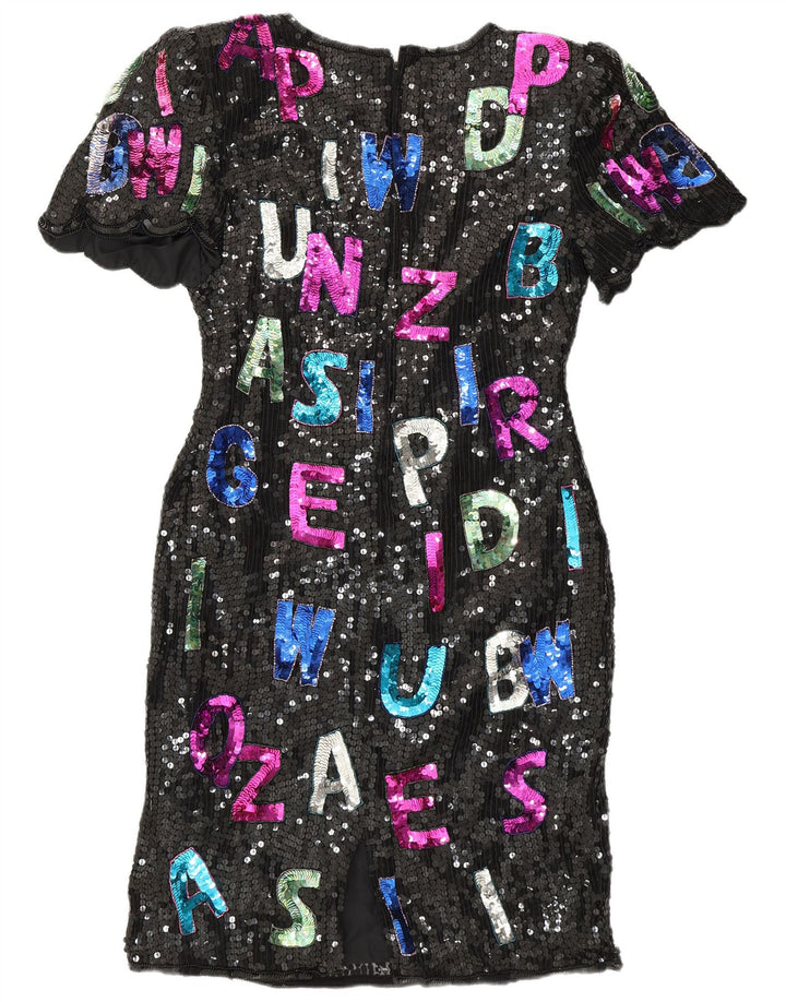 SWEELO Женское платье-футляр с графическим рисунком UK 18 XL, черное шелковое