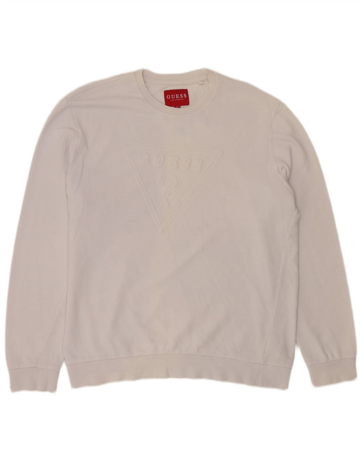 Guess Мужской свитшот с рисунком XL из хлопка белого цвета