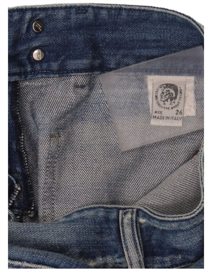 Женские потертые джинсы Diesel Bootcut W26 L32, синий хлопок