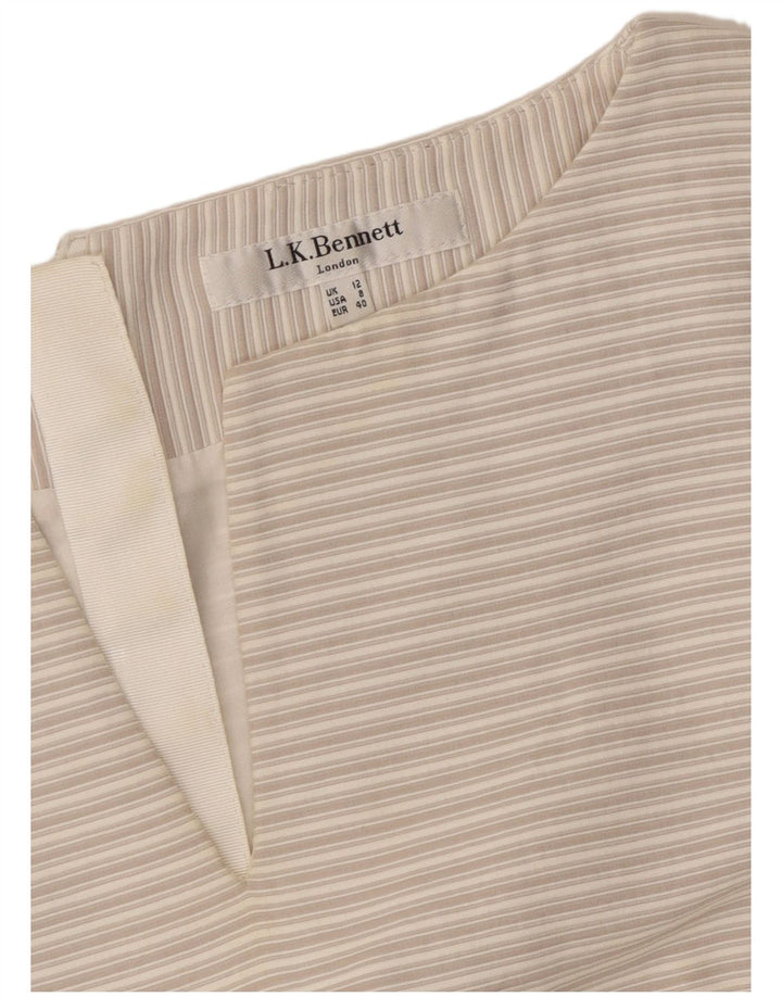 Л.К. Женское платье-футляр без рукавов BENNETT UK 12, средний серый в полоску