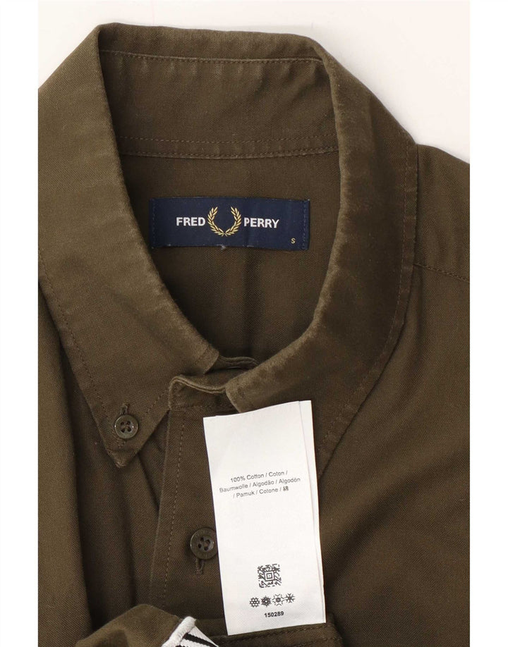 Мужская рубашка Fred Perry, маленький цвет хаки, хлопок