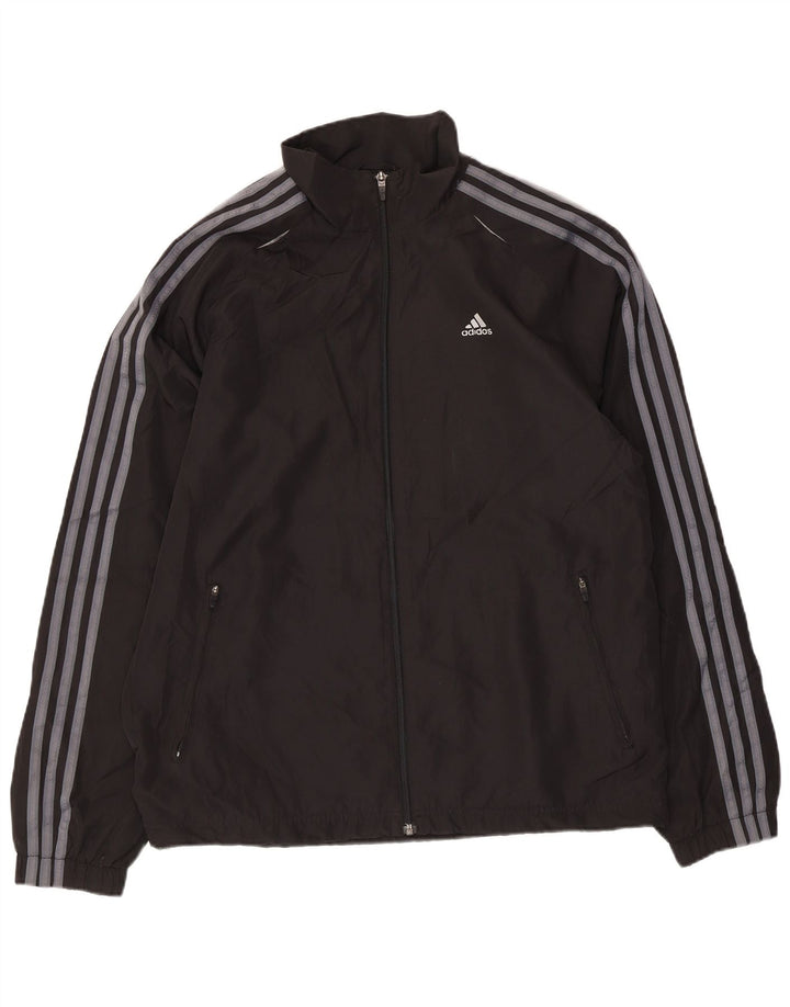 Adidas Mens Clima 365 Спортивный костюм Верхняя куртка среднего черного цвета с цветными блоками