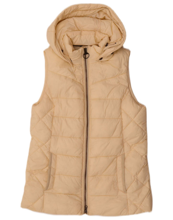 Женский утепленный жилет с капюшоном Barbour UK 10, маленький желтый из полиамида