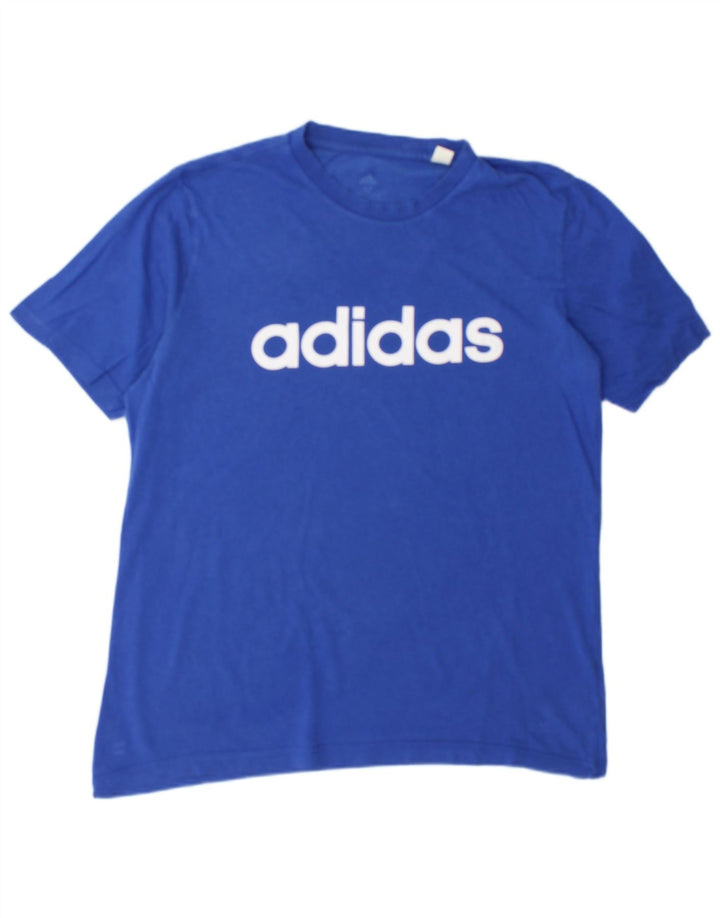 Мужская футболка с рисунком Adidas Top Medium Blue Cotton