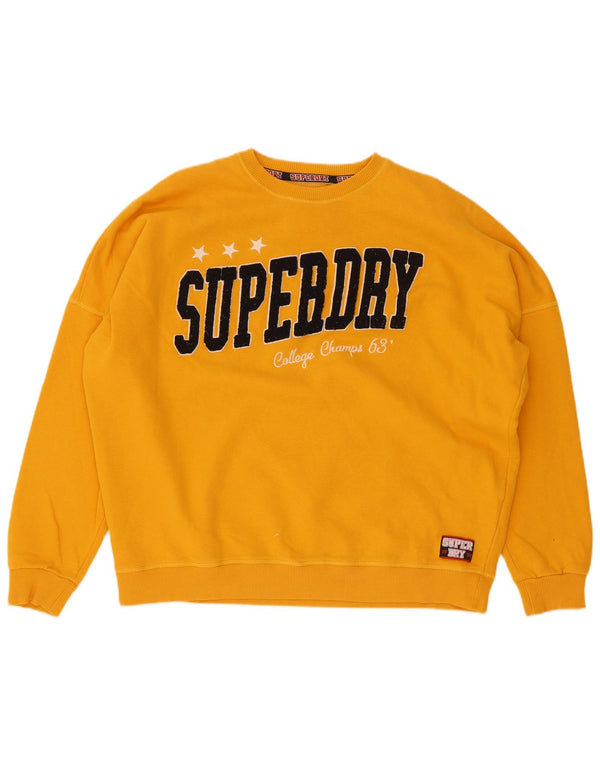 Женский джемпер оверсайз с рисунком Superdry UK 12, средний желтый