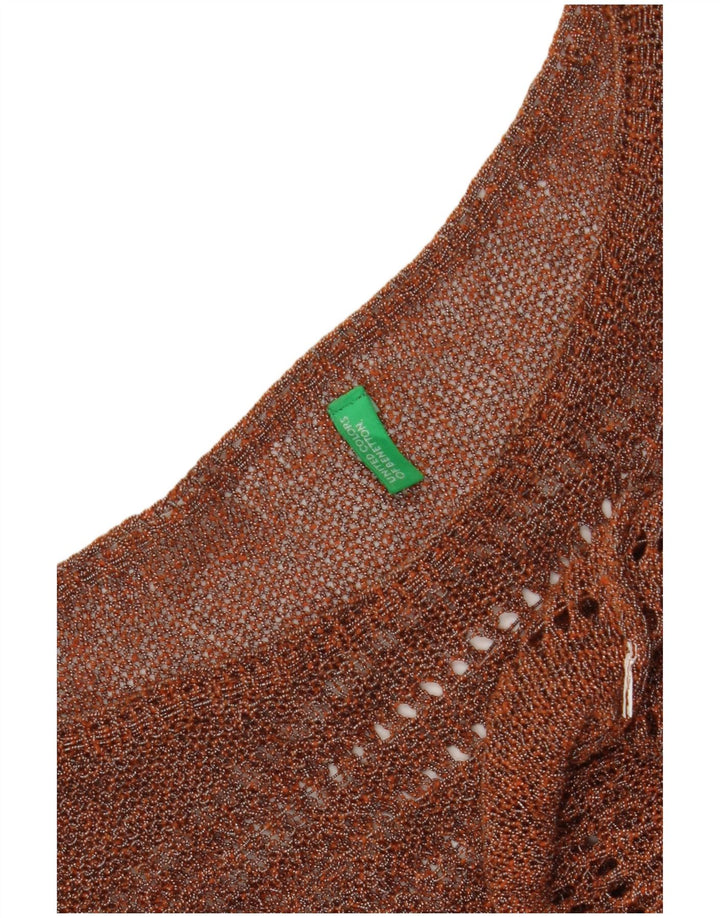 Женская укороченная блузка Benetton UK 12 Medium Brown