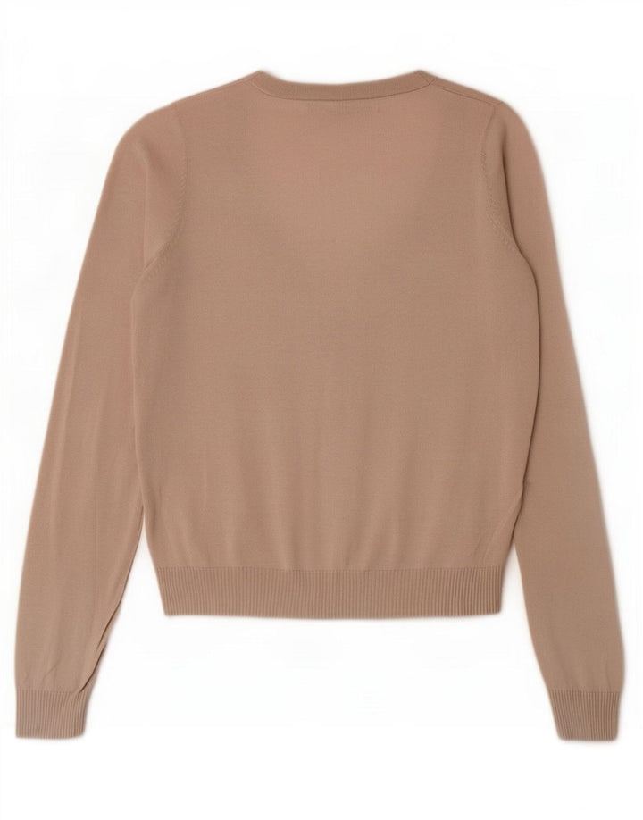 Женский кардиган Zara UK 12, хлопковый средний бежевый цвет