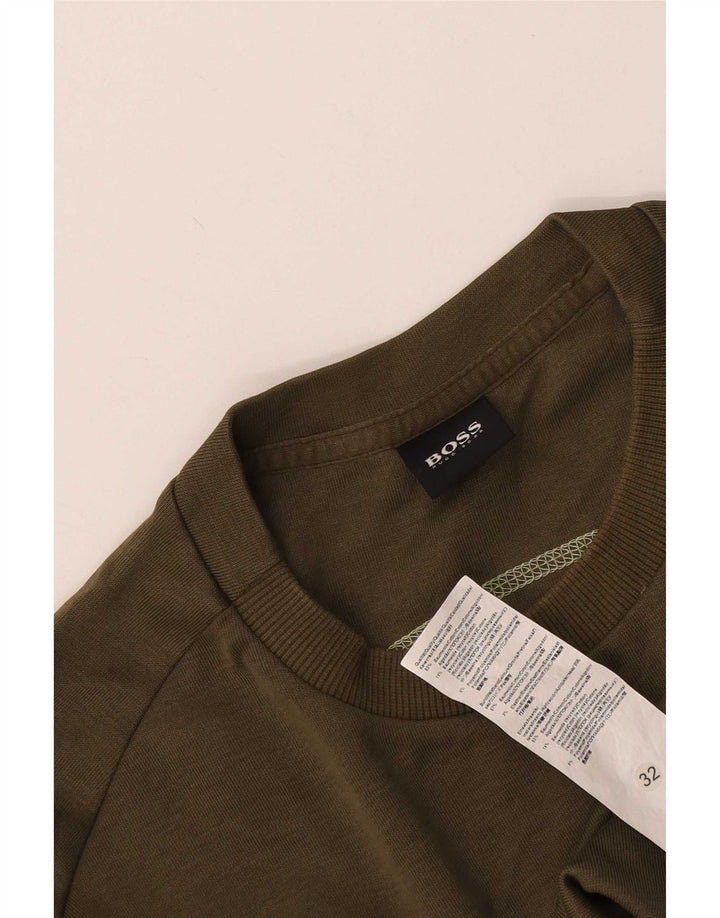 Мужской свитшот с рисунком Hugo Boss, джемпер среднего цвета, хаки, хлопок