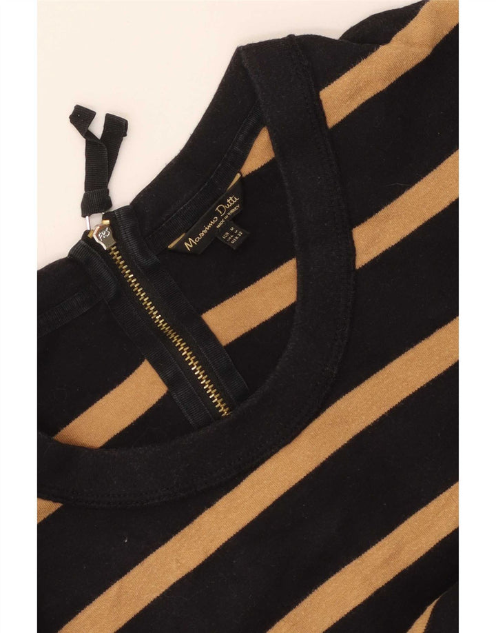 Женский топ Massimo Dutti с рукавом 3/4 UK 14, средний, черный в полоску
