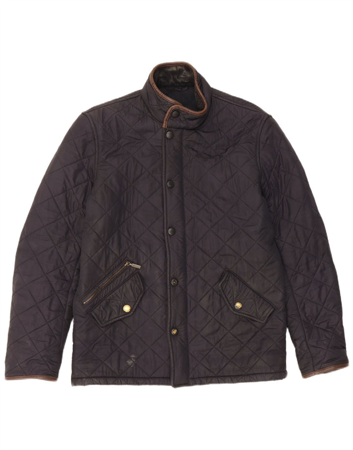 Мужская стеганая куртка Barbour UK 36, маленькая, темно-синяя, полиэстер
