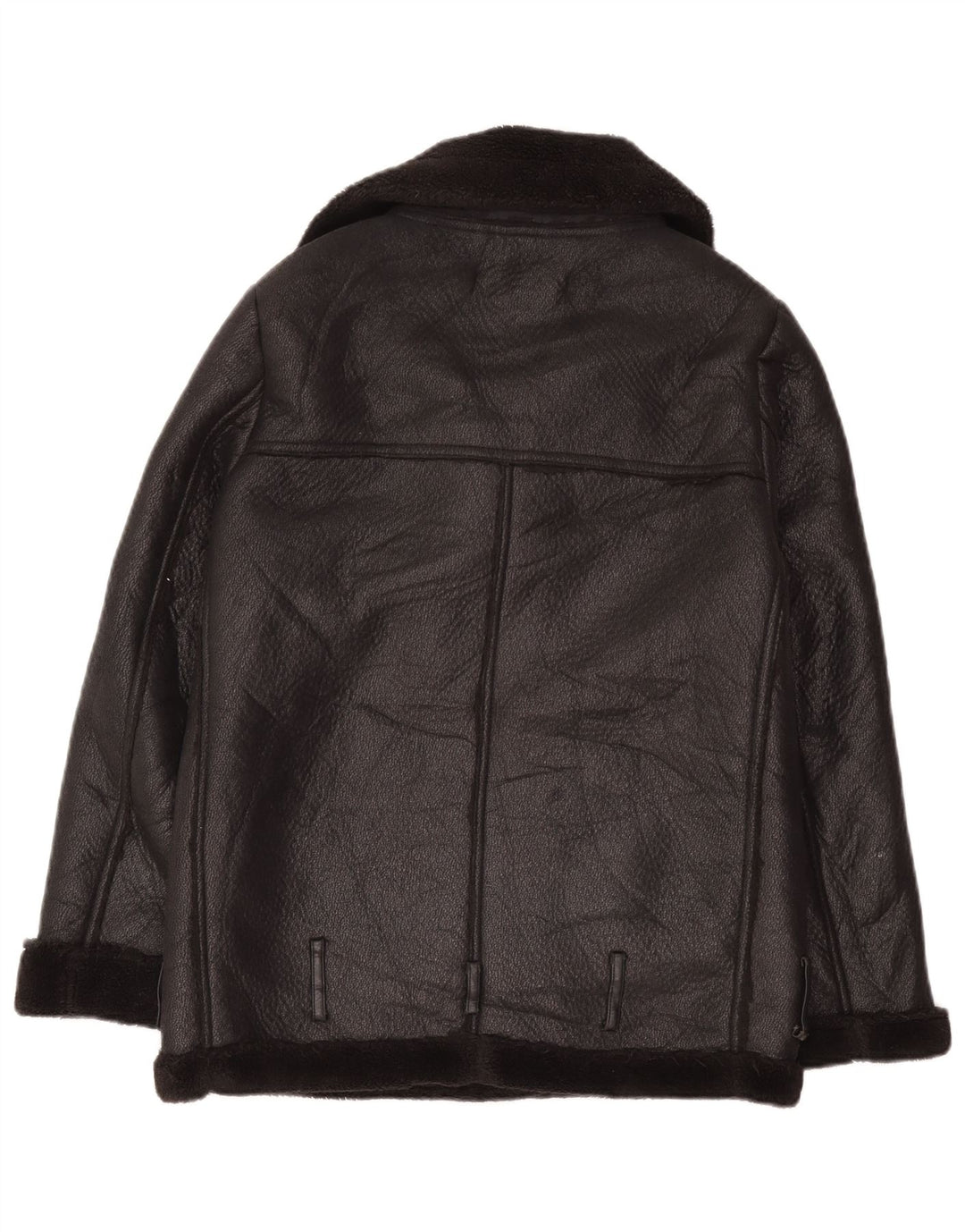 Женская куртка оверсайз из шерпы Zara UK 6 XS, черный полиэстер
