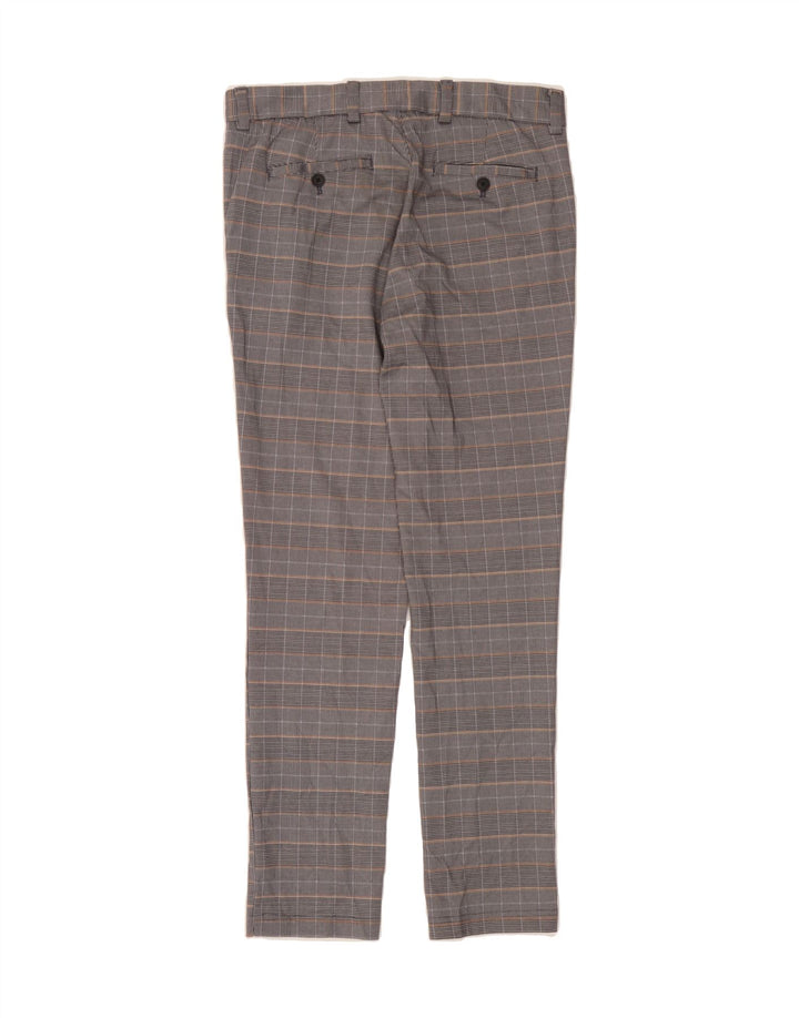 JACK & JONES Womens Slim Chino Trousers W30 L30 Grey Check Polyester Vintage Jack & Jones and Second-Hand Jack & Jones from Messina Hembry 