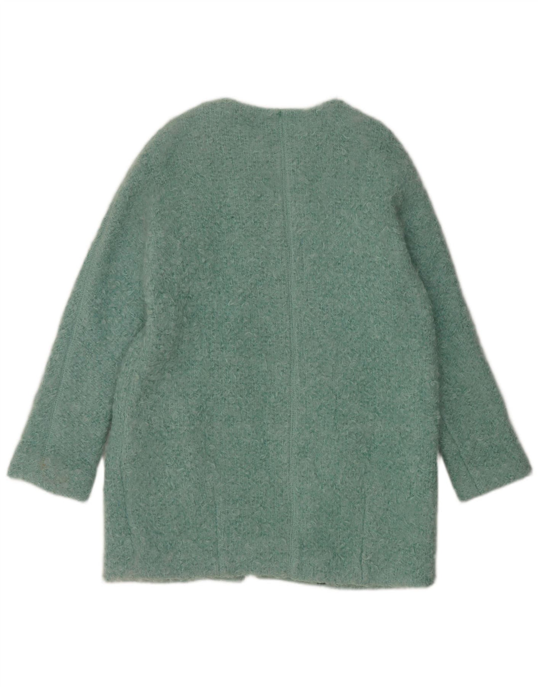 Женское пальто оверсайз Zara UK 14, хлопковый средний синий цвет