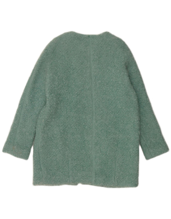 Женское пальто оверсайз Zara UK 14, хлопковый средний синий цвет