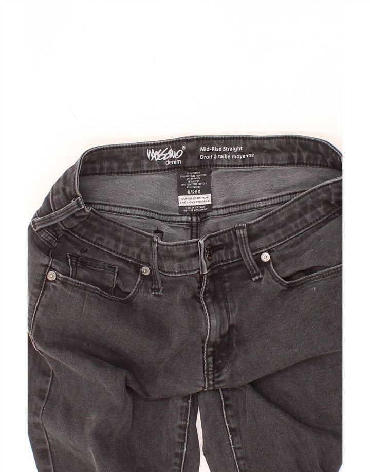 MOSSIMO Womens Stretch Mid Rise Straight Jeans US 6 Medium W28 L28 Grey Vintage Mossimo and Second-Hand Mossimo from Messina Hembry 