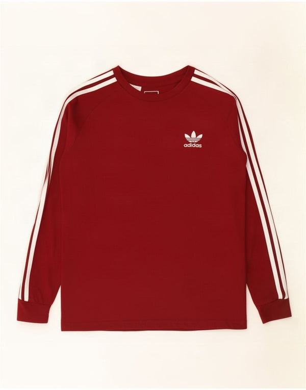 Adidas Топ с длинным рукавом для мальчиков 13-14 лет, бордовый хлопок
