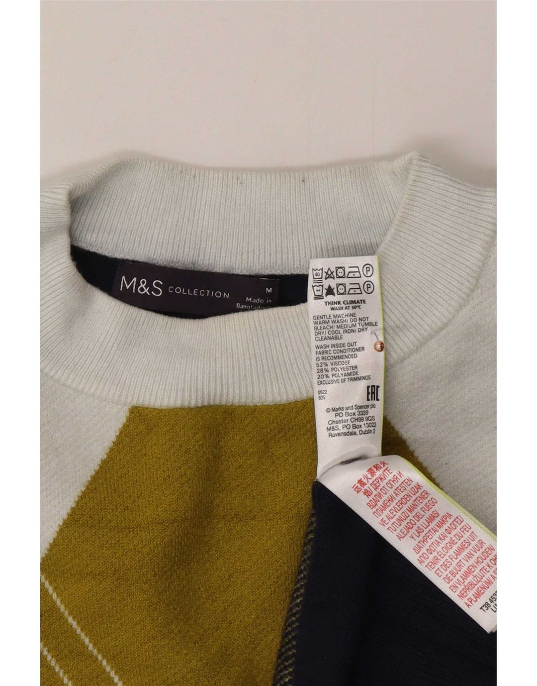 Женский джемпер с круглым вырезом Marks & Spencer UK 14, средний разноцветный