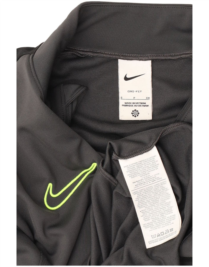 Мужской пуловер с воротником на молнии Nike Dri Fit, маленький серый цветной блок