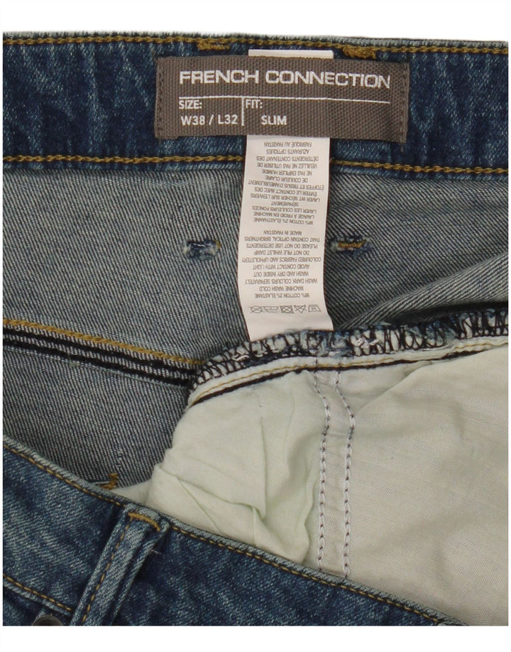 Мужские узкие джинсы French Connection W38 L25, синий хлопок