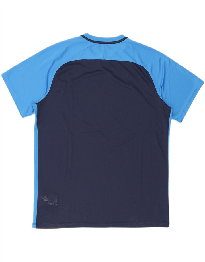 Мужская футболка Nike Dri Fit Top 2XL Темно-синяя, полиэстер с цветными блоками