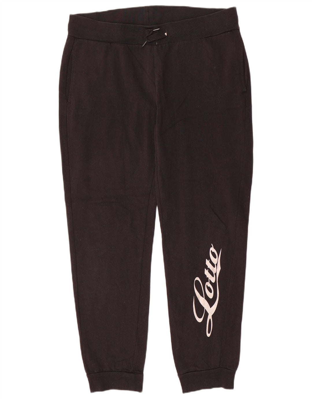 LOTTO Женские спортивные брюки с графическим рисунком Брюки для бега UK 12 Средний черный хлопок