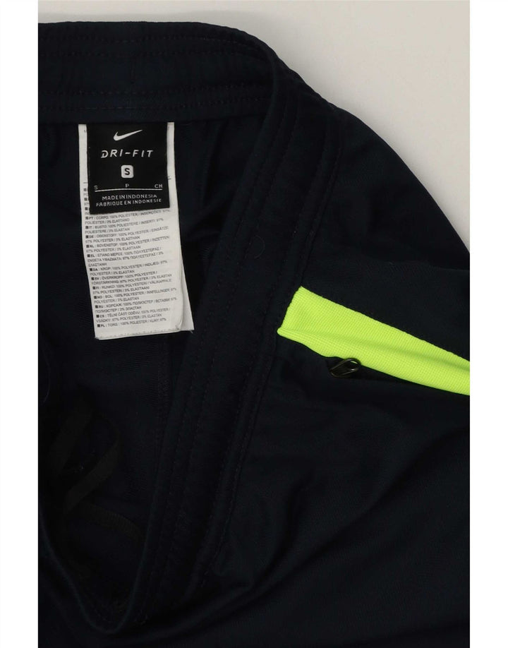 Мужские спортивные брюки Nike Dri Fit, маленькие темно-синие, полиэстер с цветными блоками