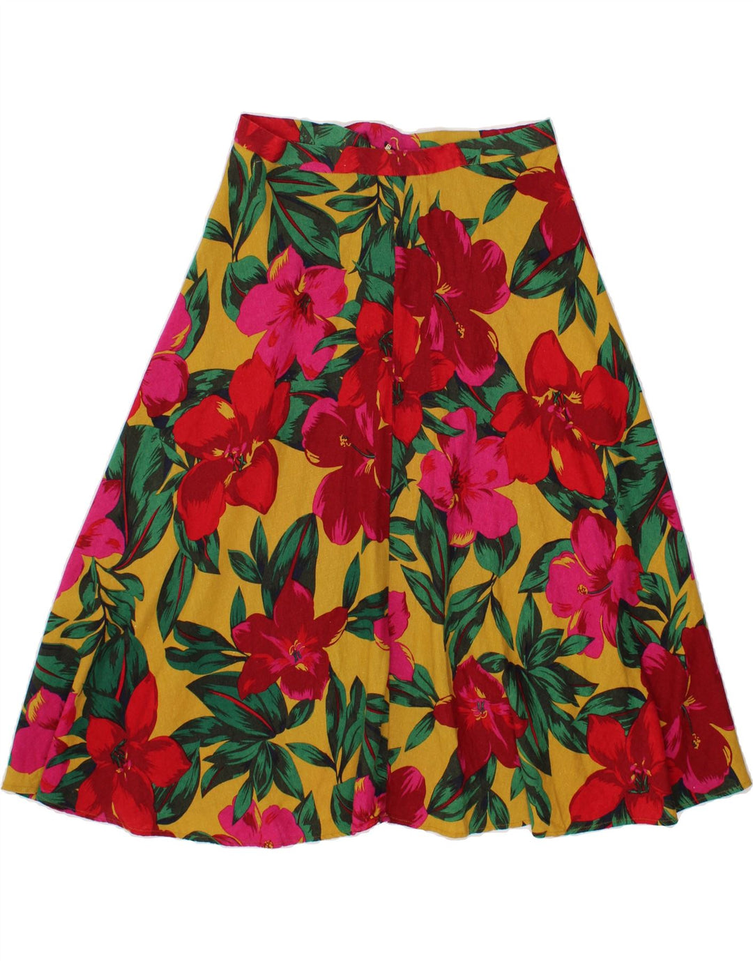 C&C CALIFORNIA Womens Flared Skirt Medium W30 Multicoloured Floral Linen Vintage C&C California and Second-Hand C&C California from Messina Hembry 