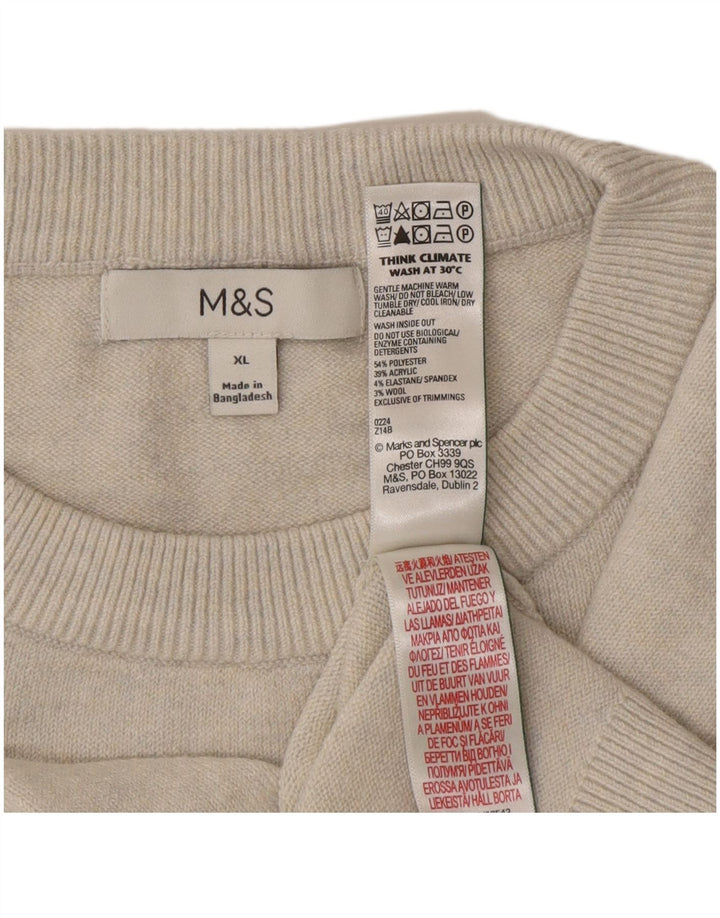 Мужской джемпер с круглым вырезом Marks & Spencer XL, серый полиэстер