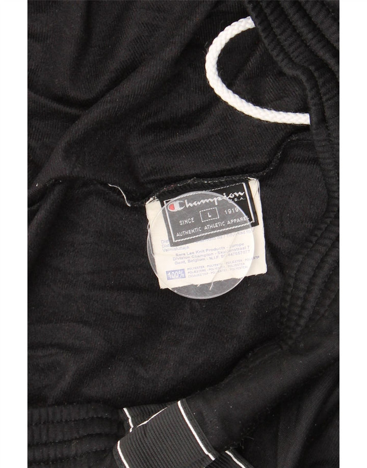 Мужские спортивные брюки с рисунком CHAMPION, большие черные полиэстеровые брюки