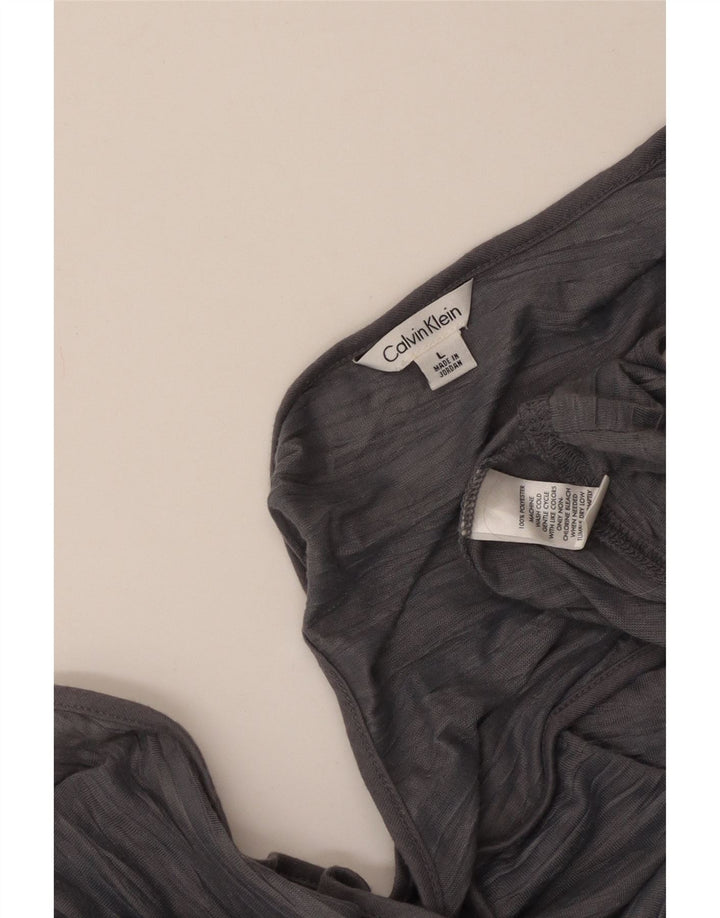 Женский жилет CALVIN KLEIN UK 14, полиэстер в большую серую полоску